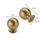 2 Pack 1.1 Inch Vintage Ball Brushed Brass Cabinet Knobs Kitchen Cabinet Hardware Brushed Gold Drawer Knobs Pulls for