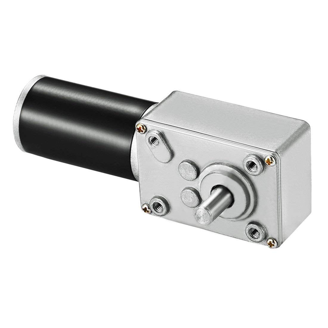 Greartisan DC 12V 3RPM 12Kg.cm 8mm Single Shaft Self-Locking Reversible Worm Gear Motor with Cable, High Torque Speed Reduction Motor, Turbine Electric Gearbox Motor