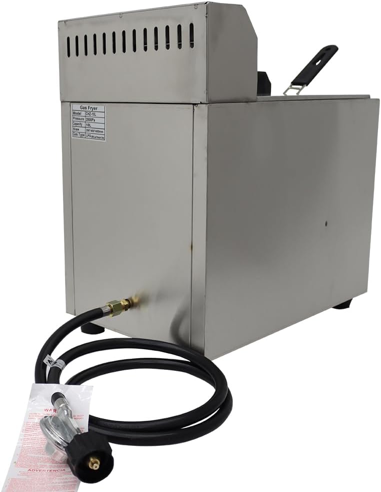 Gas Funnel Cake Fryer Stainless Steel LPG Propane Deep Fryer with Basket Commercial Single Tank Fryer for French