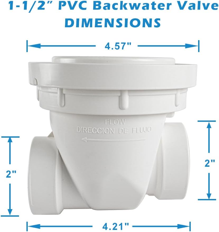 HYDRO MASTER PVC Backwater Valve, (1-1/2 Inch)