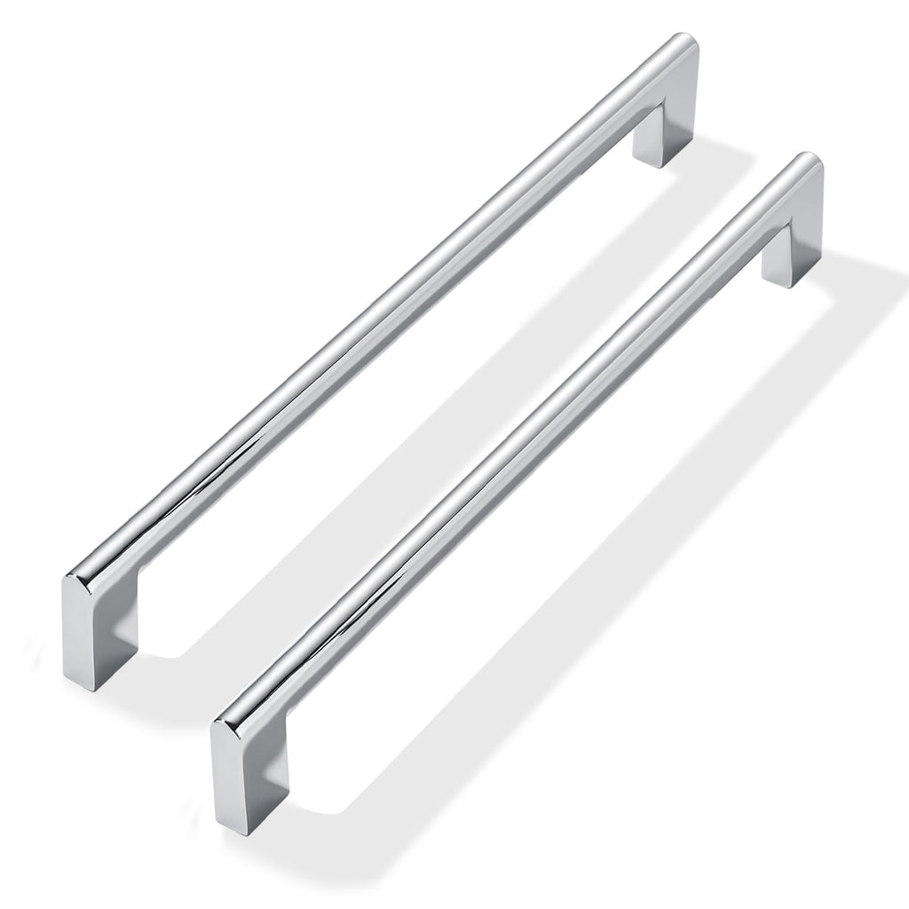 5 Pack 12 Inch Hole Center Polished Chrome Cabinet pulls Heavy Duty Solid Hardware for bathrooms Dressing Tables