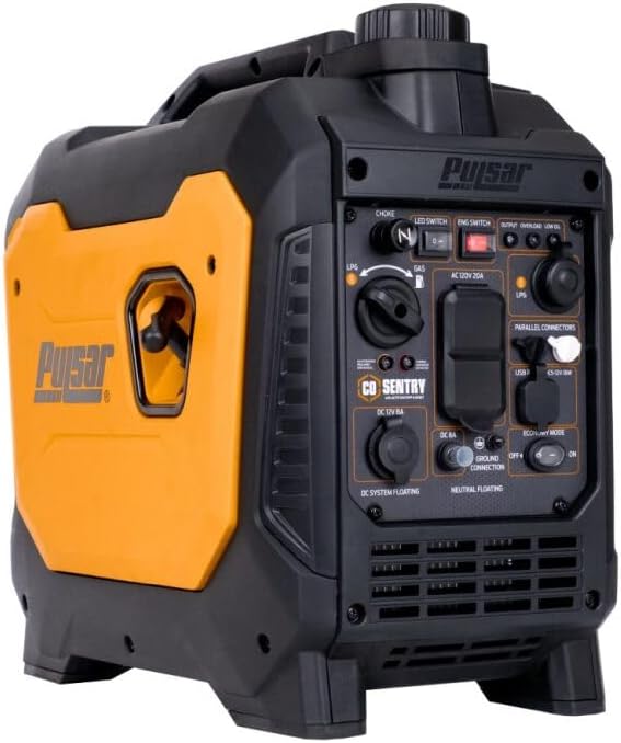 2700 Watt Portable Inverter Generator, Dual Fuel Gasoline & Propane, CO Sensor, Super Quiet, Use for Jobsite
