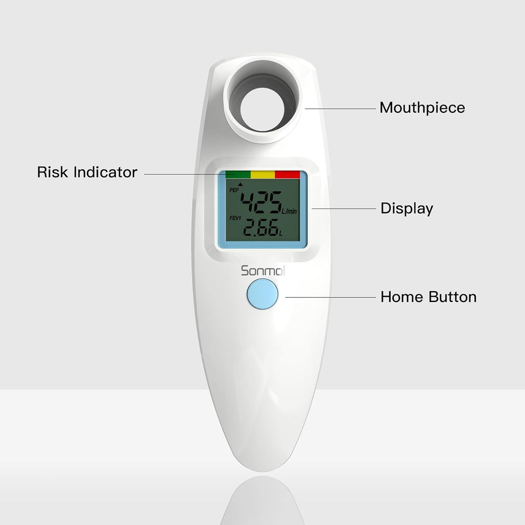Sonmol Handheld Digital Peak Flow Meter with FEV1 & PEF Measurement