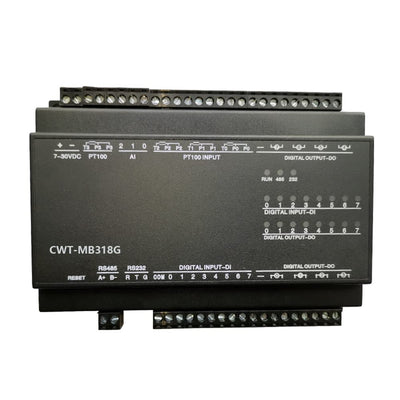 CWT-MB318G 4PT+3AI+8DI+8DO PT100 RS485 RS232 Modbus Rtu Io Acquisition Module
