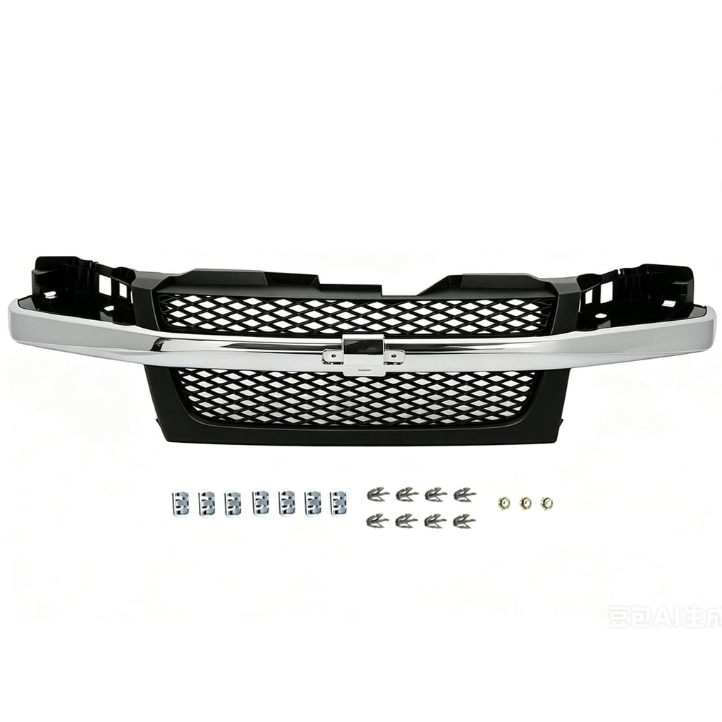Front Grille & Headlights Kit For 2004-2012 Chevy Colorado
