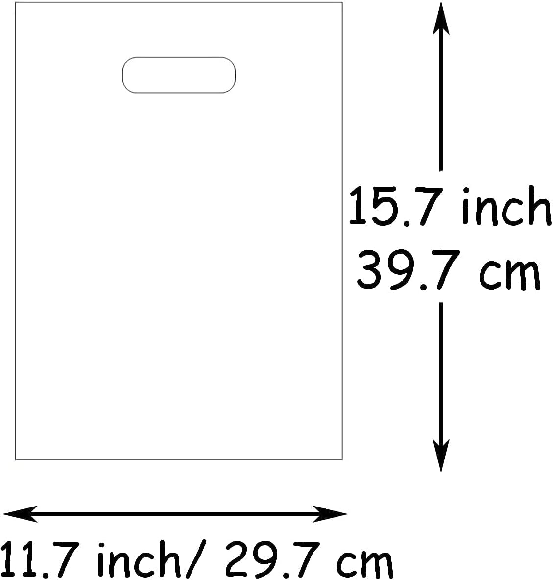 100 Count 11.7" x 15.7" Plastic Merchandise Bags, Shopping Retail Boutique Bags with Die Cut Handles - Rose