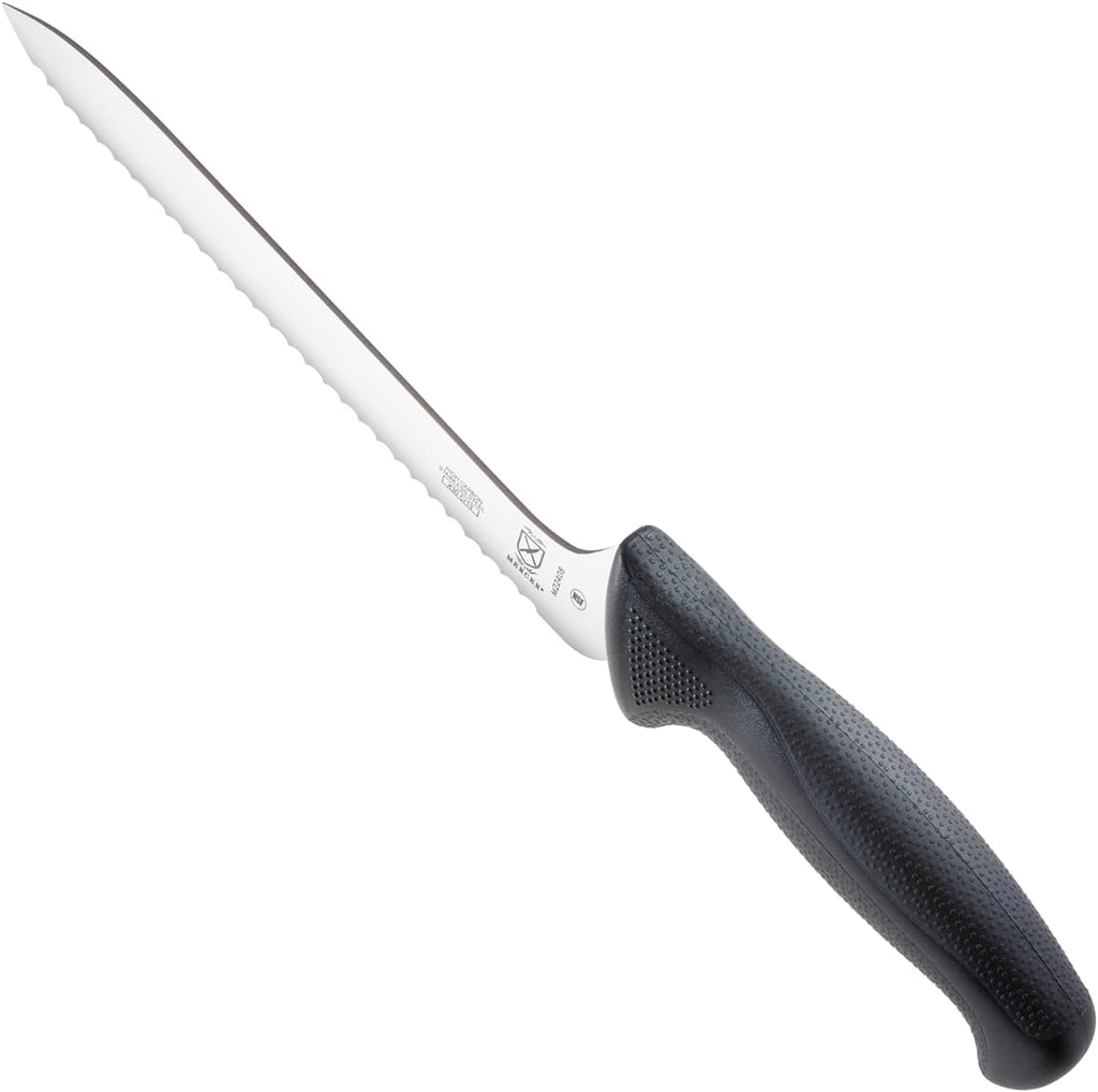 M22408 Millennia Black Handle, 8-Inch Offset Wavy Edge, Bread Knife