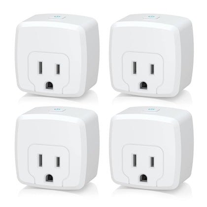 15A Smart Plug, Mini WiFi Outlet Works with Smart Life, 2.4Ghz, 4 Pack | Alexa, Google Home Assistant, Remote Control