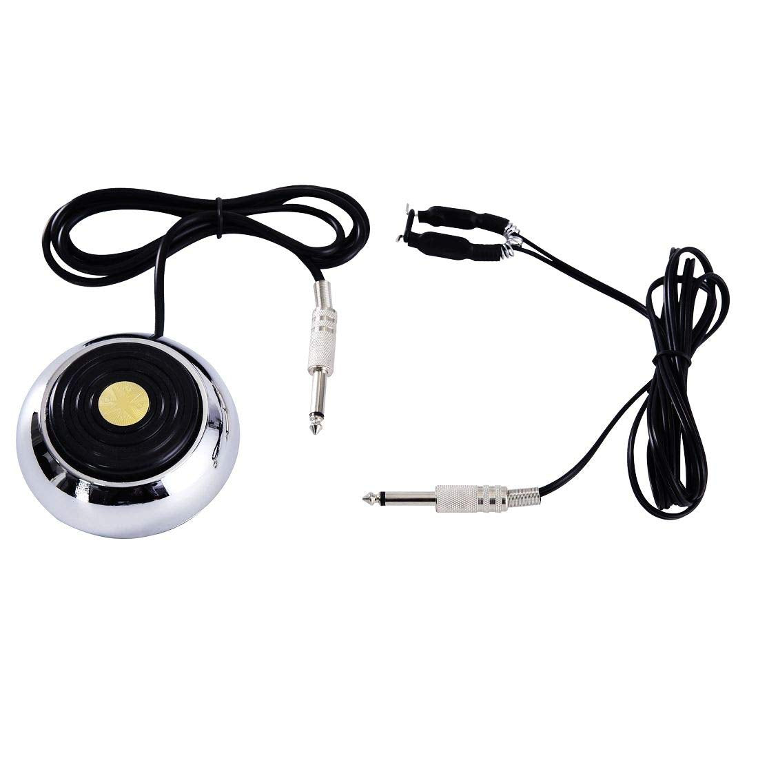 Foot Pedal and Clip Cord,New Star Tattoo 360 GEM Pro Stainless Steel Foot Pedal Switch Control and Tatto Clip Cord