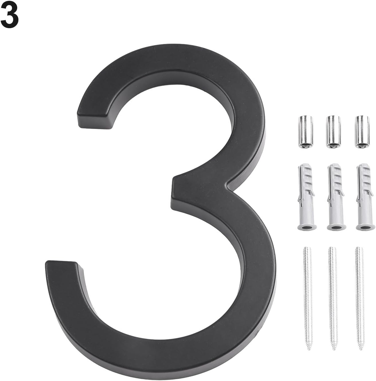 Modern Floating House Number 5.6 Inch 3D Digital for address Sign for Door Wall Exterior Garden Decor(3)