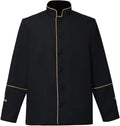 Mens Clergy Coat Church Priest Robe Vestment Stand Up Collar Button Down Top Outwear for Pastor