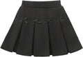 Uniform Skirts for Girls Cute Kids Bow Pleated Skirt Elastic High Waist A-Line Tennis Goft Skort Tween Clothes 3-14Y