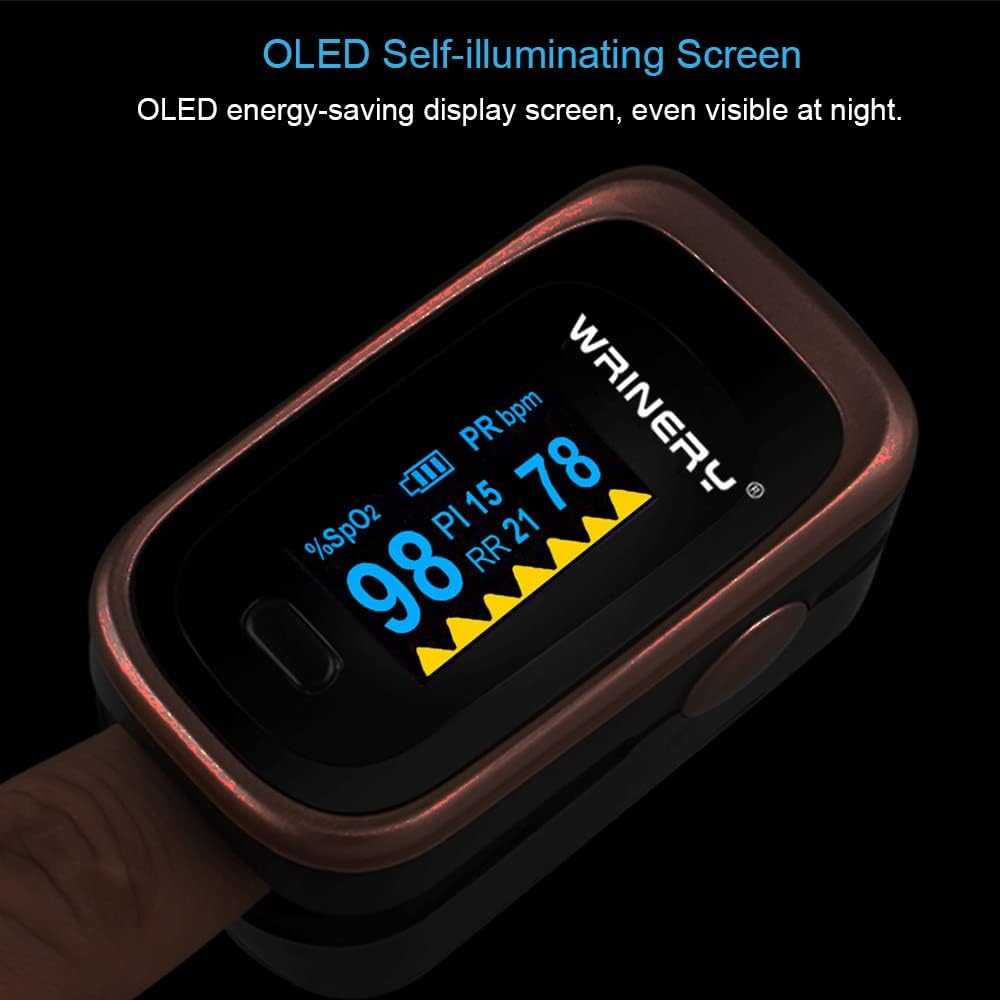 Oxygen Saturation Monitor, Wrinery Premium Pulse Oximeter Fingertip, Oxygen Monitor, O2 Saturation Monitor, OLED