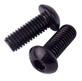 8-32 x 1/2" Button Head Socket Cap Bolts Screws (1/4" to 2" Available), 304 Stainless Steel 18-8, Black Exterior Finish, Allen Hex Drive, Fully Thread, 30Pcs
