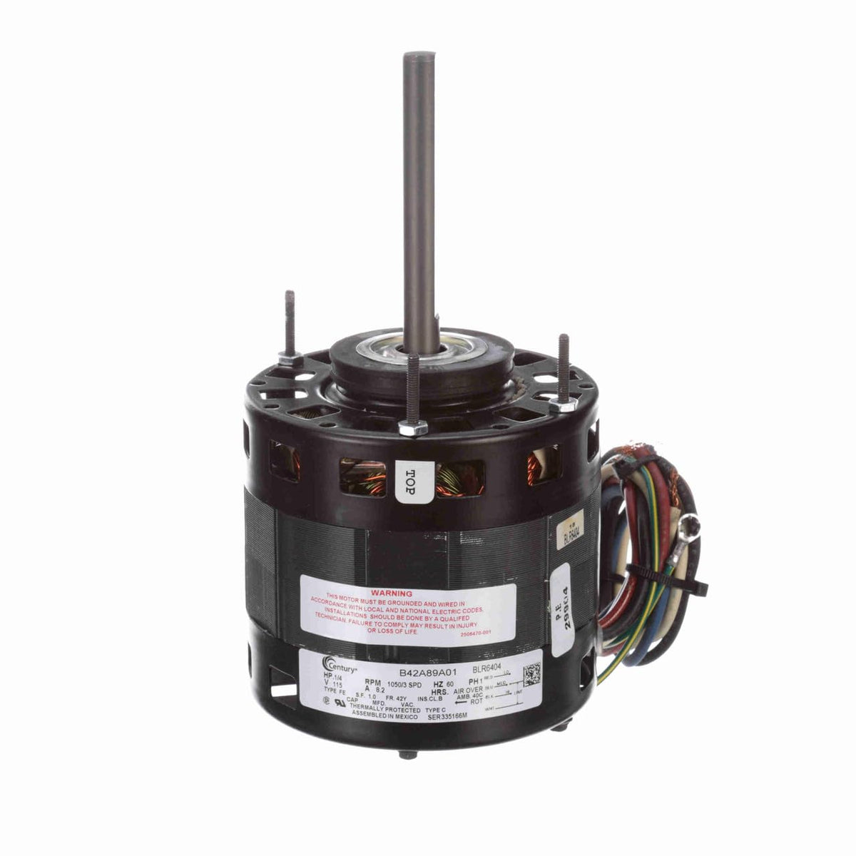 CSH 1/4 HP Fan and Blower Motor 42Y Frame 1050 RPM 115V for Century BLR6404