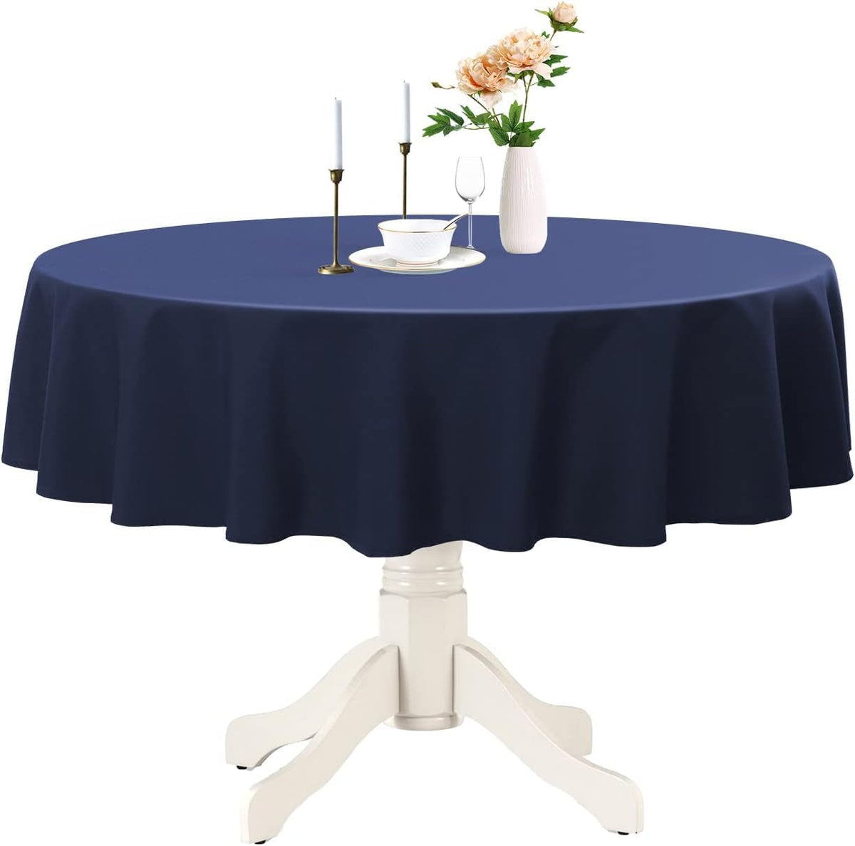 Round Tablecloth 70 Inch, Navy Blue