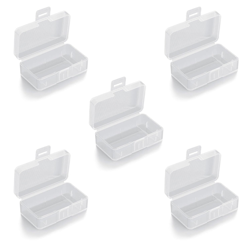 5Pcs 9V Battery Storage Case Organizer Box Holder, Transparent