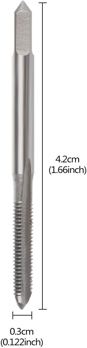 M3 x 0.5mm Tap Machine HSS Metric Right Hand Thread 3 Straight Flute Taps Taper and Plug, 4Pcs