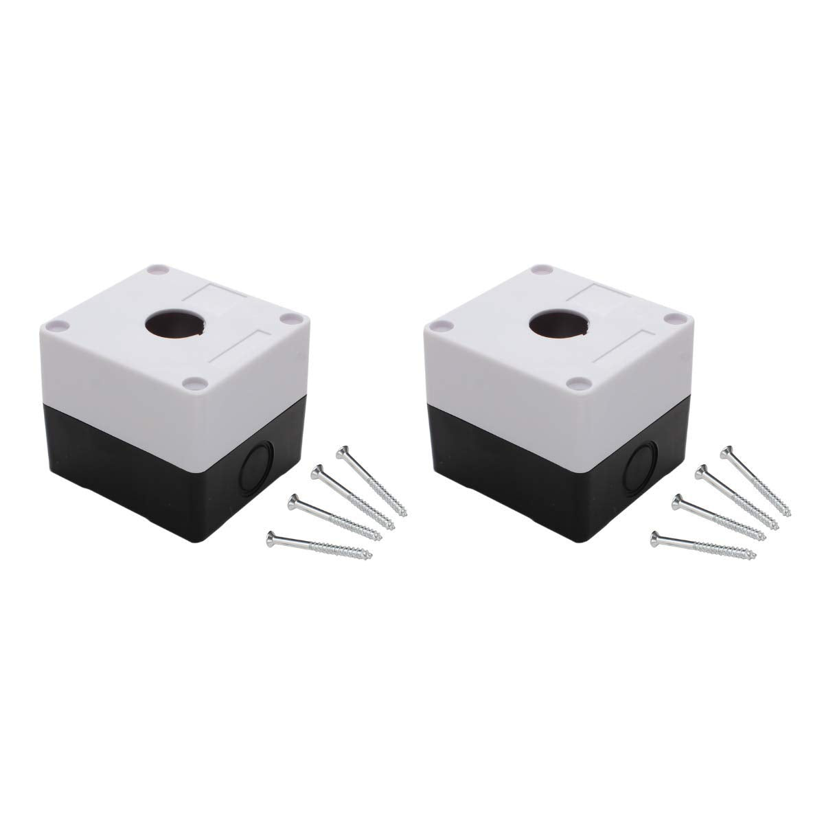 22mm Push Button Control Station Box, Single Hole Enclosure 2 Pack