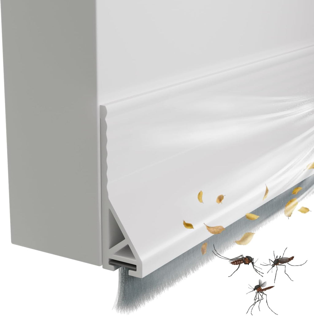 39" Door Draft Stopper for Bottom of Door with Brush,Strong Adhesive Under Door Sweep for Exterior &
