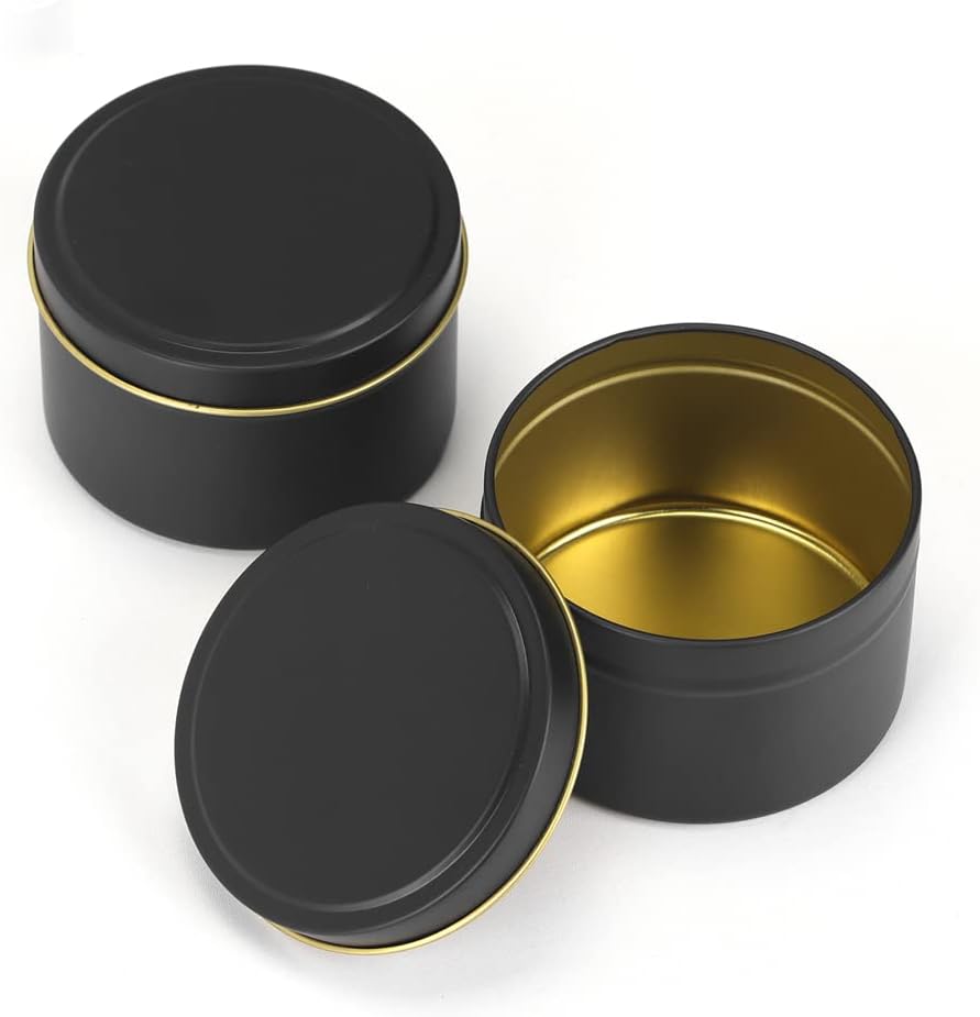 24 Pieces Black Candle Tins 4oz, Candle Jars,Bulk Candle Containers for Candle Making,Storage Jars,DIY Candle Making
