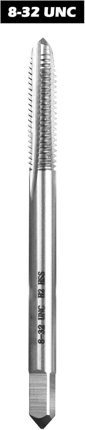 5pcs No 8-32 UNC Thread Tap Right Hand,M2 HSS 8 x 32 UNC Straight Fluted Machine Tap