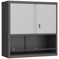 Locking Metal Wall Mounted Garage Storage Cabinet with Doors and Shelves
