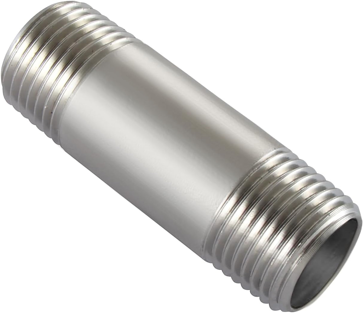 Beduan Stainless 3/4 NPT Male Threaded 2" Length Nipple Pipe Fitting