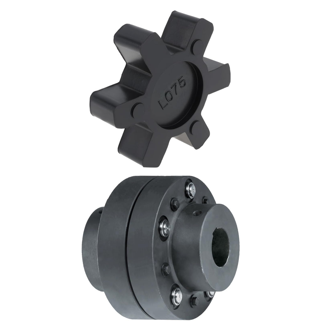 eMagTech 4PCS L075 Solid Jaw Coupling Elastomer Spider Insert NBR Rubber 44.5x12mm for Pumps Fans Motors