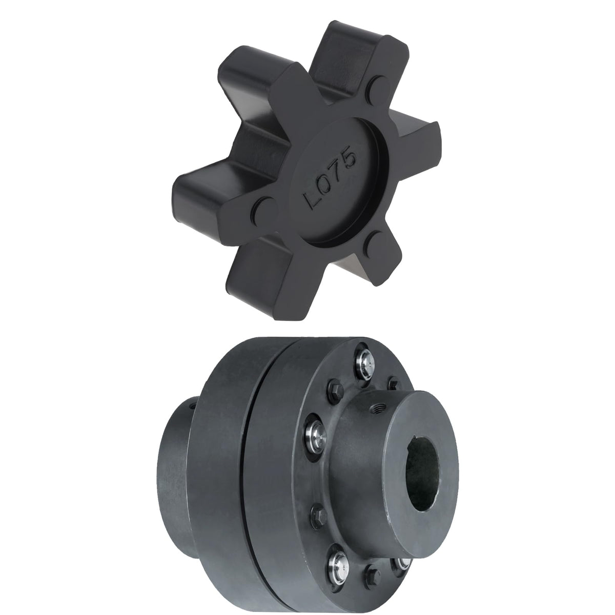 eMagTech 4PCS L075 Solid Jaw Coupling Elastomer Spider Insert NBR Rubber 44.5x12mm for Pumps Fans Motors