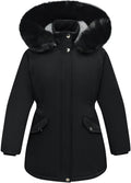 Girls Long Waterproof Winter Coat Kids Warm Hooded Parka | Waterproof puffer keeps girls dry. Fleece-lined.