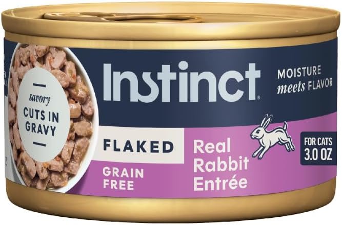 Flaked Entrees, Wet Canned Cat Food, Rabbit, 3 oz. (24 Count)