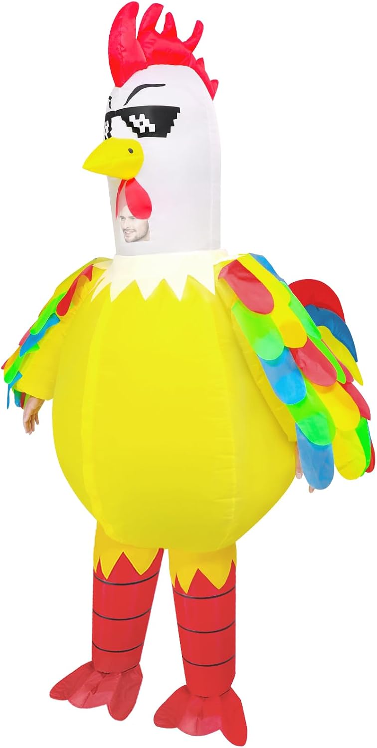 Inflatable Chicken Costume for Adult,Funny Blow up Inflatable costumes Halloween Costume Cosplay