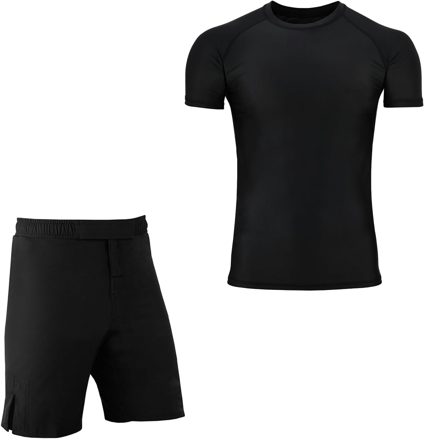 MMA Rash Guard & BJJ Shorts Set Kids Fight Training Grappling Wear Jiu Jitsu Gi Trunks Outfit Set