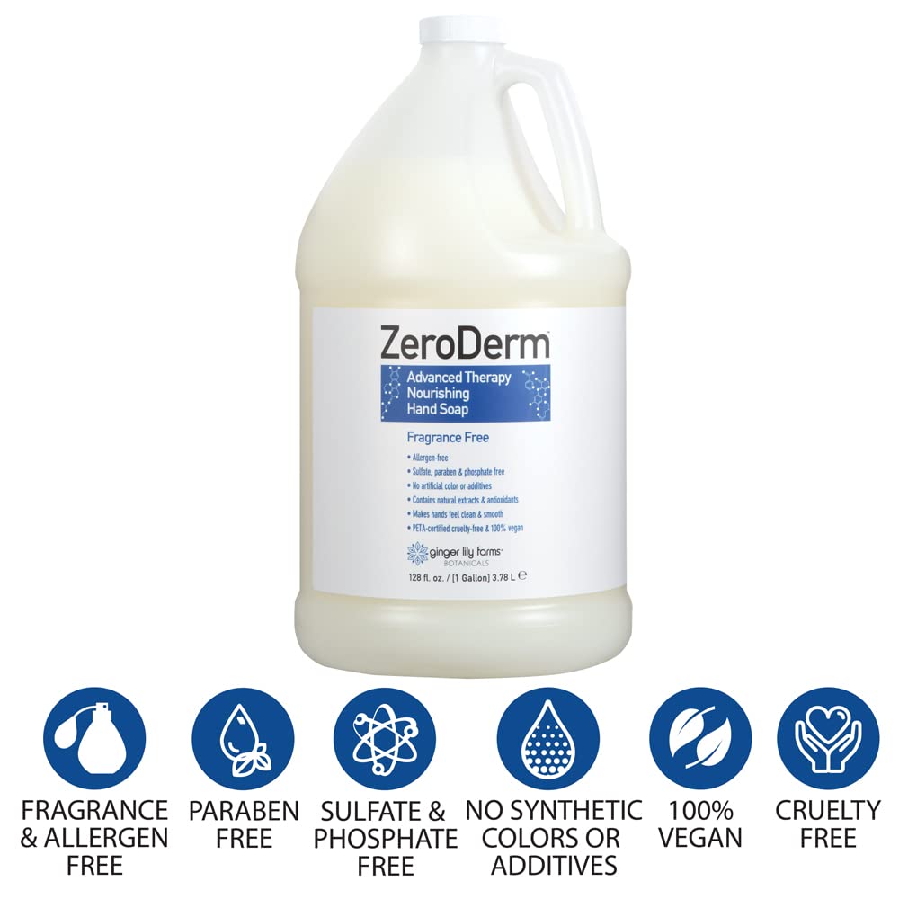 ZeroDerm Hand Soap, 128oz, Fragrance Free