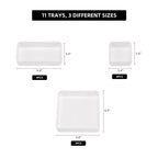 11-Piece Stackable Drawer Organizer Set, Multi-size Desk Drawer Organizer Trays Vanity Storage Bins for Storing
