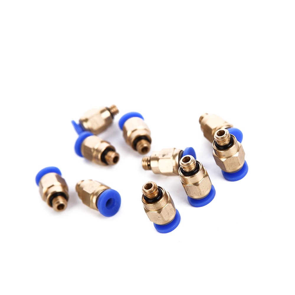 10Pcs PC4-M6 Pneumatic Straight Fitting Joint for 4mm Tube, M6 Thread