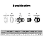 LeMotech 100 Pack NPT 3/4" Cable Glands Waterproof Adjustable 12.5-18mm Cable Connectors Black Nylon Joints with Gaskets