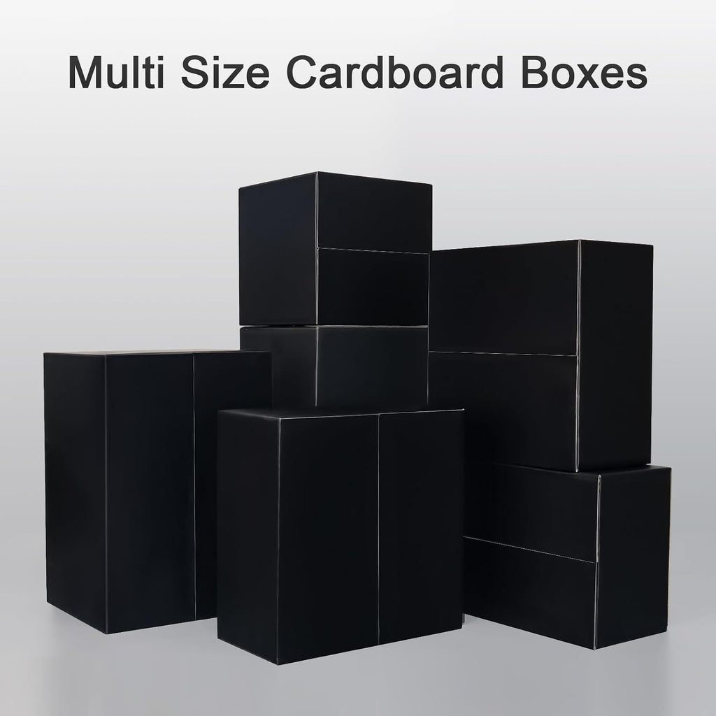 Shipping Boxes Medium 10x7x6 Inches, 30 Pack Mailer Packaging Boxes Bulk, Black Corrugated Cardboard Boxes for Small