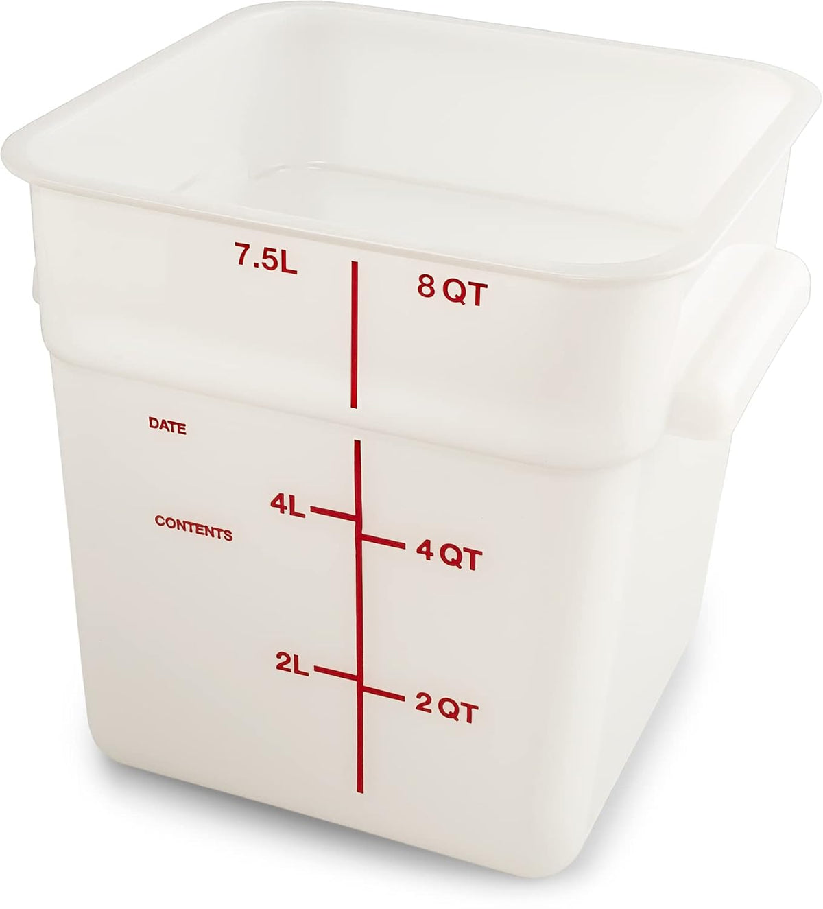 Squares Square Food Storage Container with Stackable Design for Catering, Buffets, Restaurants, Plastic, 8 Quarts, White