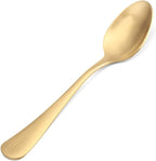 Satin Finish 40-Piece Stainless Steel Flatware Set, Matte Gold Silverware, Dishwasher Safe