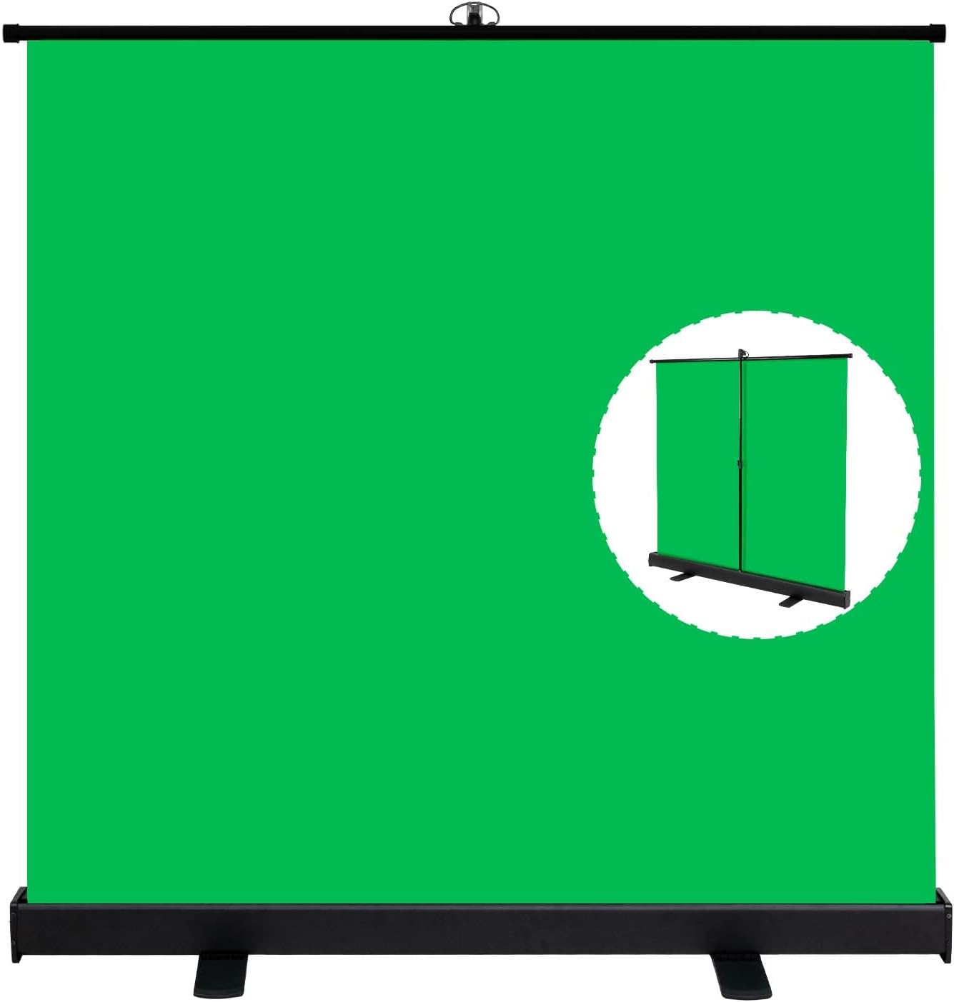 77x76in Collapsible Green Screen Backdrop Portable Photo Background | Retractable Chroma Key Panel, Wrinkle-Resistant