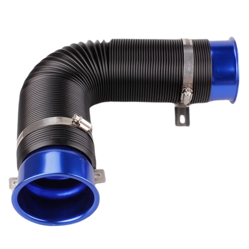 3" Turbine Intake Pipe Adjustable Cold Air Intake Pipe Tube Blue