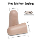 Ultra Soft Foam Earplugs, 50 Pair - 33dB Highest NRR | Made in USA