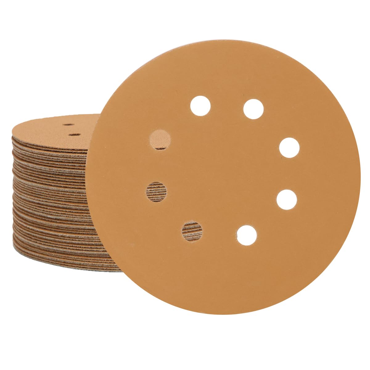 SUPBICCO 50 PCS 400 Grit 5 Inch 8 Hole Hook and Loop Sanding Discs
