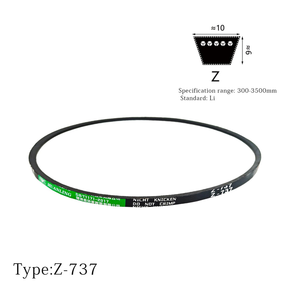Z737 Drive V-Belt, Classic Wrapped Rubber V-Belt, JIS Standard, 29.02" Pitch Girth 0.39" Width 0.24" Height