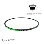 Z737 Drive V-Belt, Classic Wrapped Rubber V-Belt, JIS Standard, 29.02" Pitch Girth 0.39" Width 0.24" Height