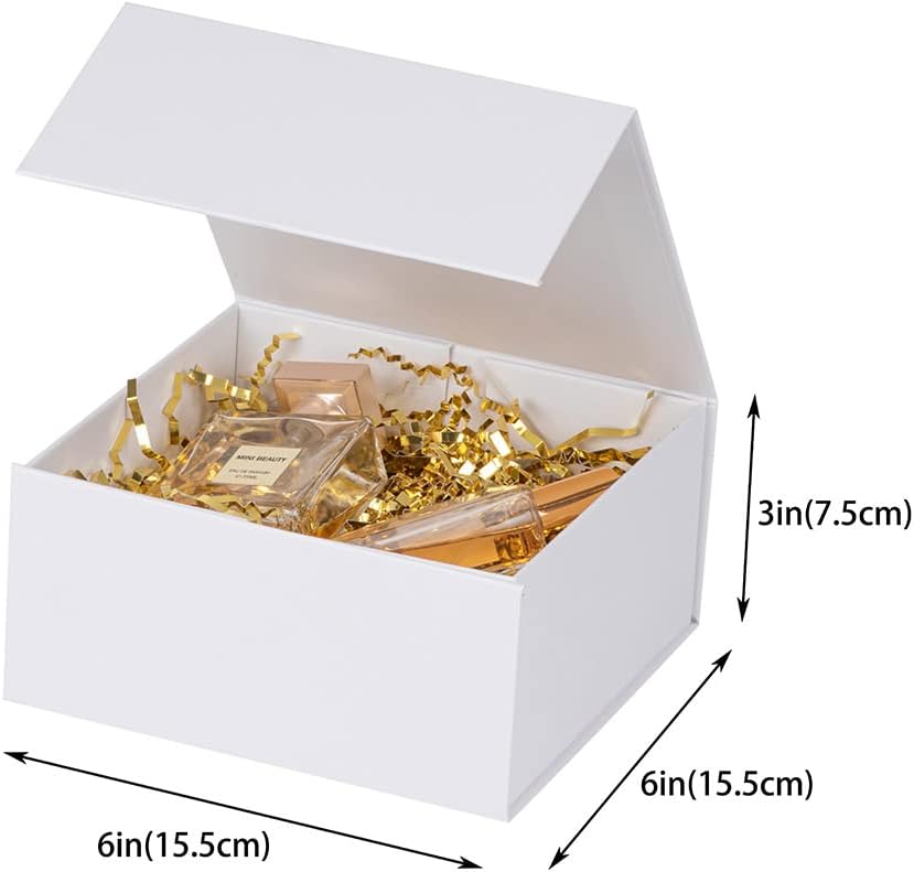 White Gift Boxes 16 Pack,Collapsible Gift Box with Lid Magnetic Closure,Packaging for Small Business, Parties