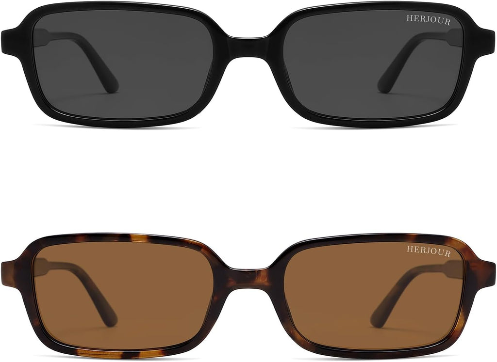 Polarized 90s Y2K Rectangle Sunglasses for Women | Classical Vintage Square Shades AR82383