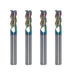 JIANXING 5/16" Carbide Square End Mill, 3 Flute, DLC Coating, 4 Pcs